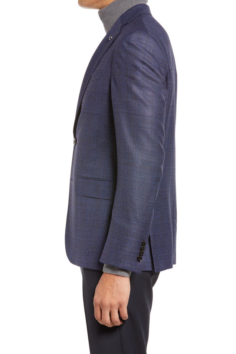 Karl Mixy Slim Fit Check Wool Sport Coat, Alternate, color, BLUE