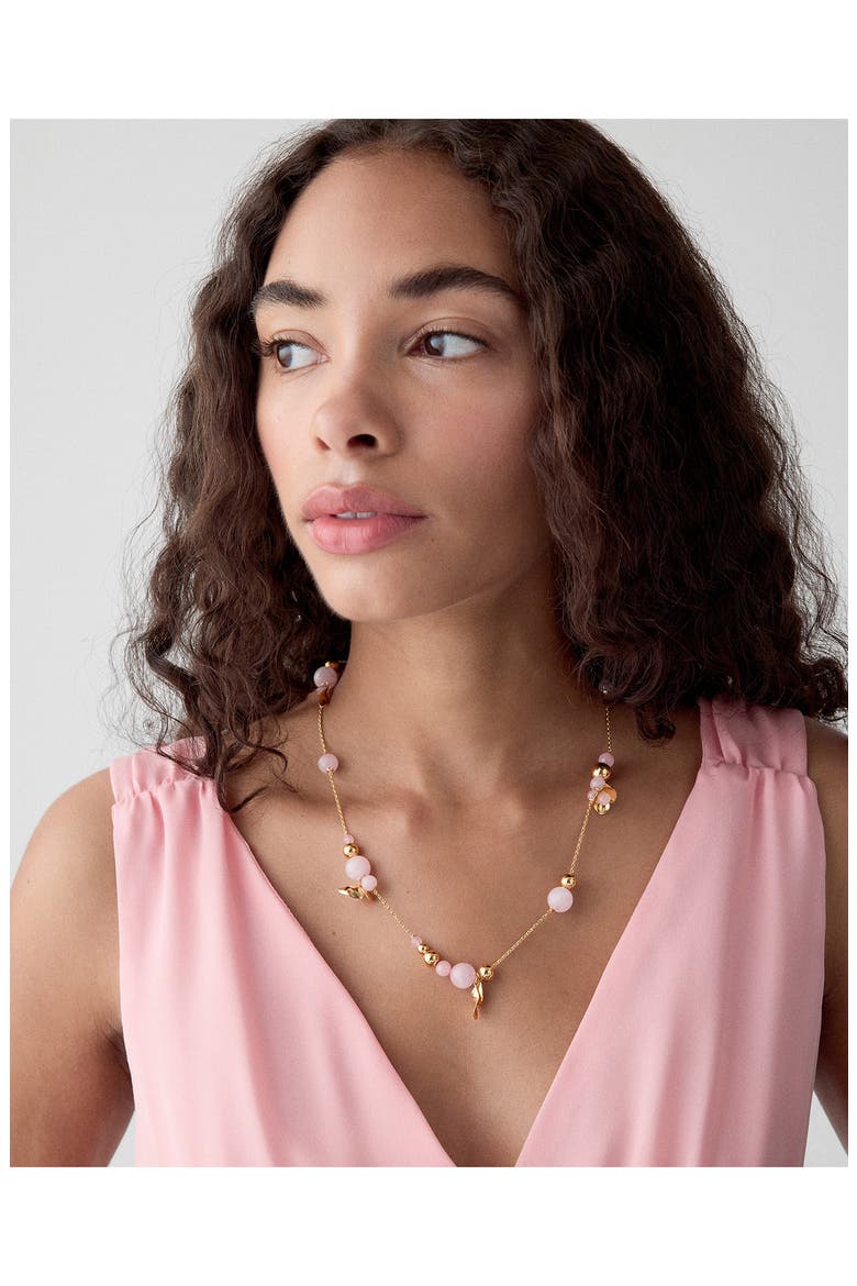 gilded garden pendant necklace, Alternate, color, BLUSH