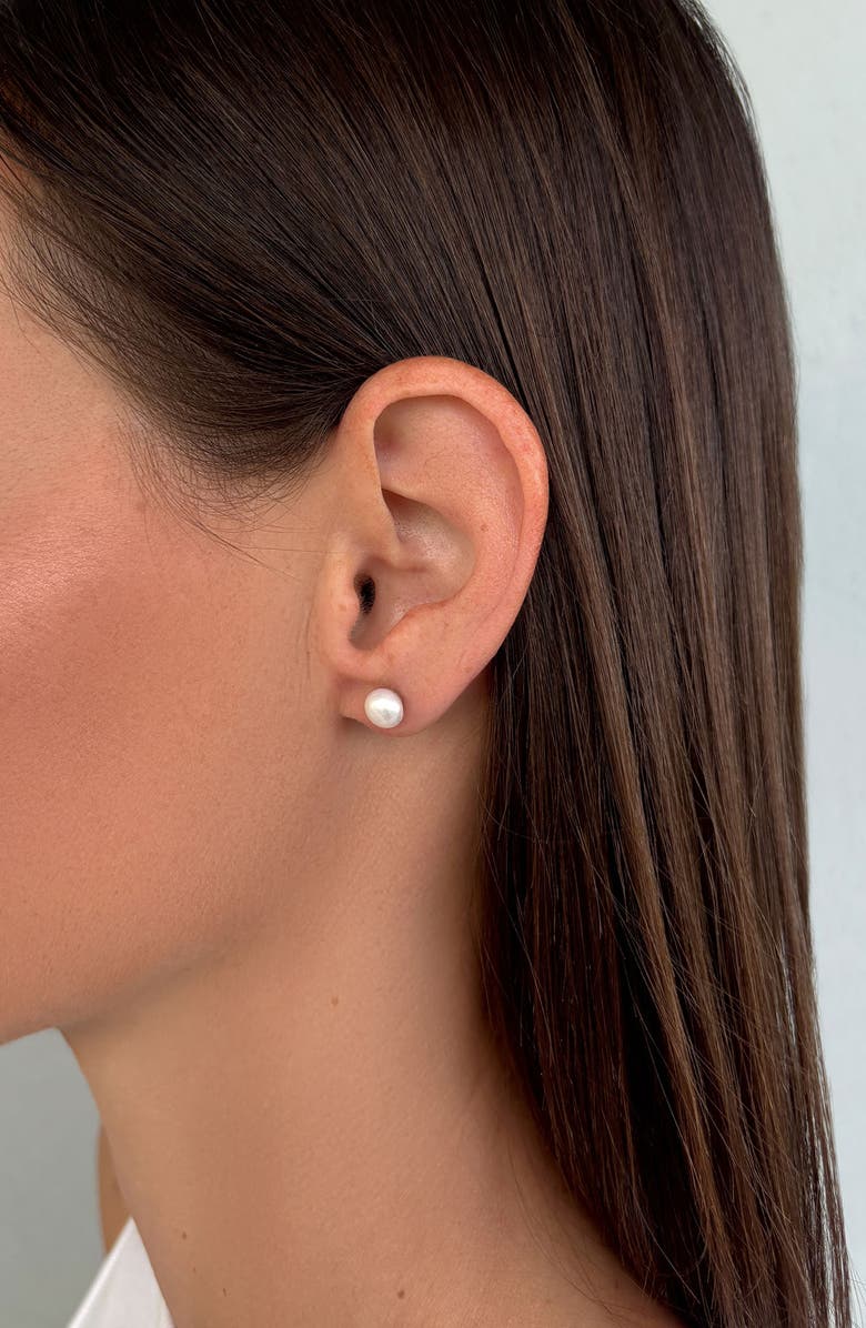 Adornia Set of 2 Freshwater Pearl & Round Stud Earrings, Alternate, color, 