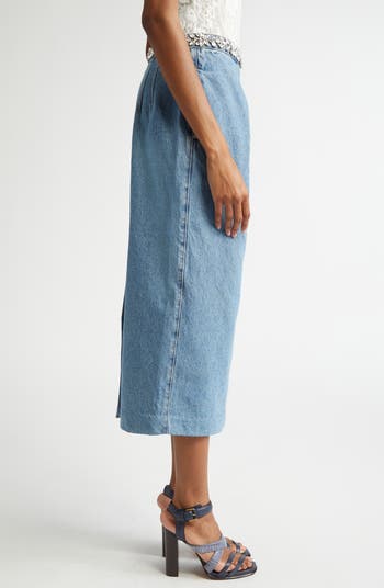 【Zimmermann】Illustration denim midi skirt Zimmermann Illustration Denim Midi Skirt | Shopbop