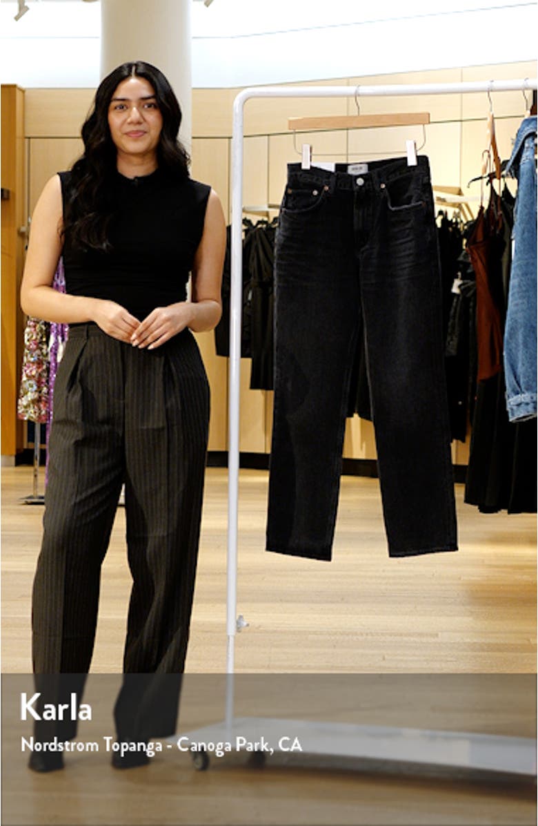 Valen High Waist Organic Cotton Ankle Straight Leg Jeans, sales video thumbnail