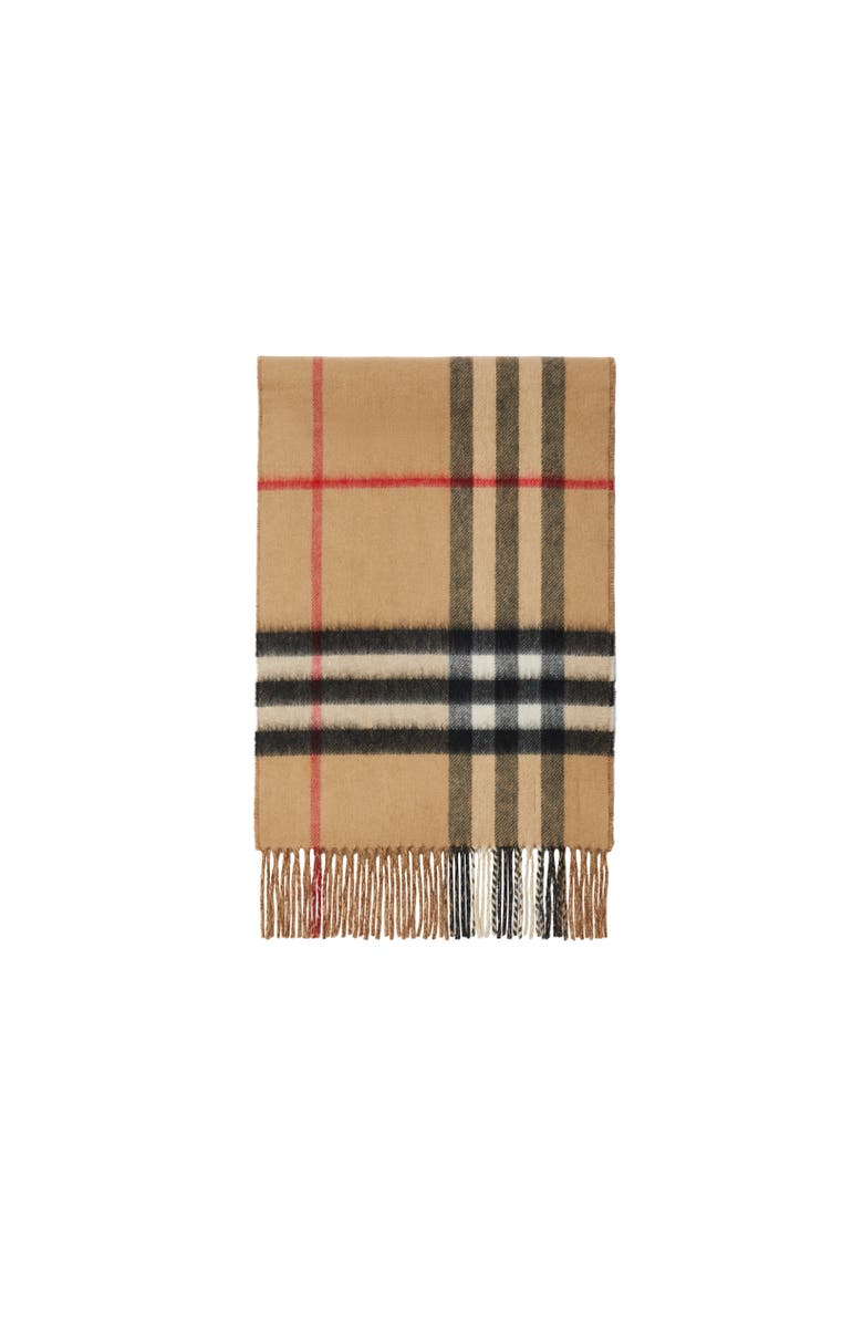 Burberry Contrast Check Cashmere Scarf, Alternate, color, Archive Beige/Birch Brown
