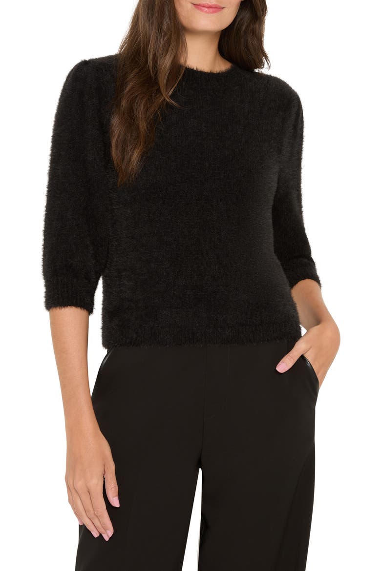 Cozy Chic Elbow Sleeve Sweater, Main, color, BLACK ONYX