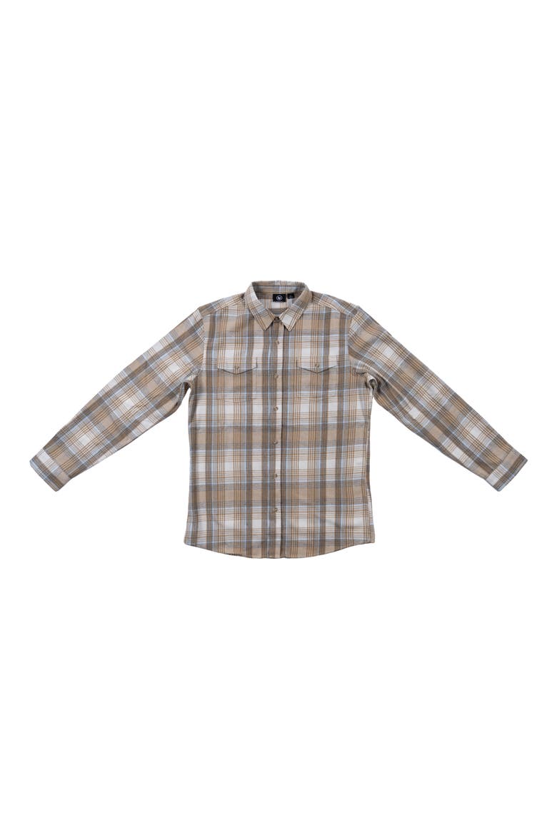 Plaid Long Sleeve Flannel Shirt, Main, color, BEIGE