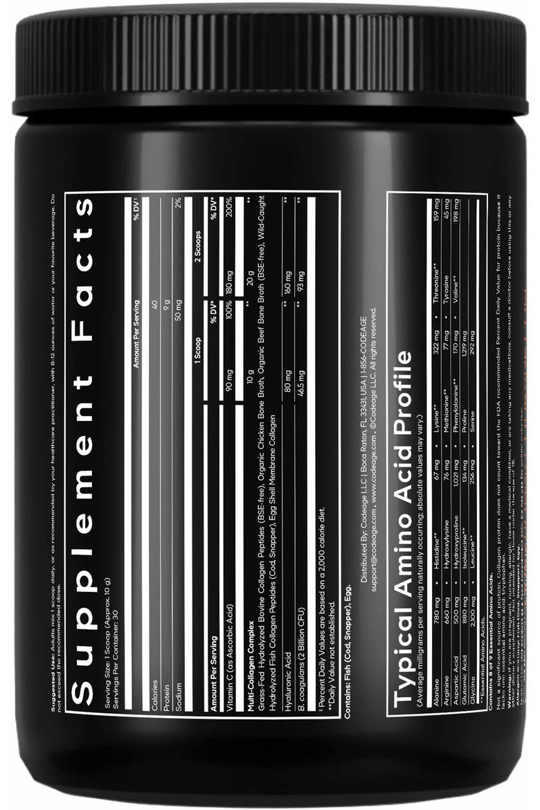 Multi Collagen Peptides + Probiotics Powder Supplement, Alternate, color, White