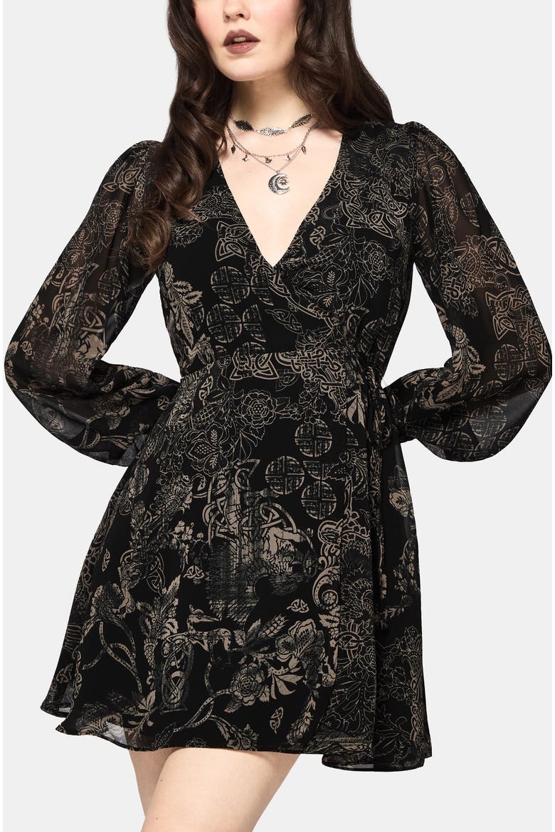 Surge Wrap Mini Dress, Main, color, Black