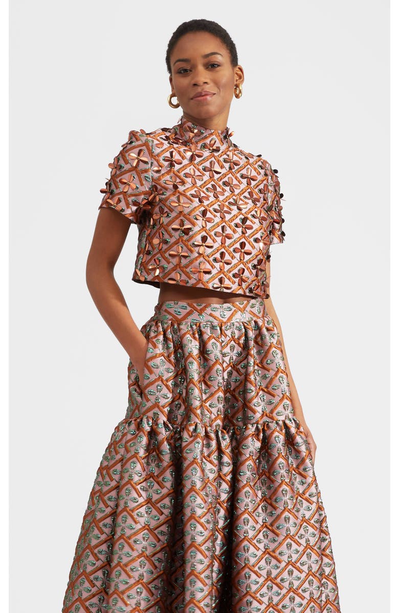 La DoubleJ Juliet Crop Top Embroidered, Main, color, 