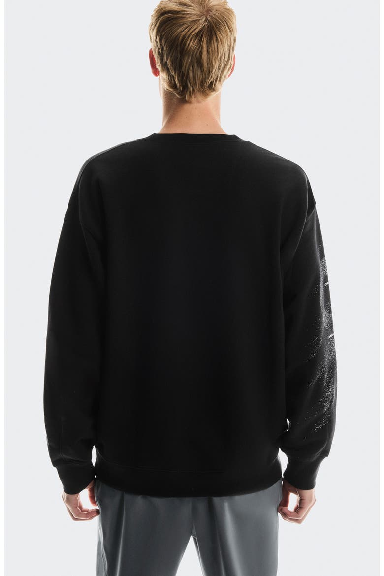Club Crewneck Cotton Blend Sweatshirt, Alternate, color, BLACK/ OLIVE