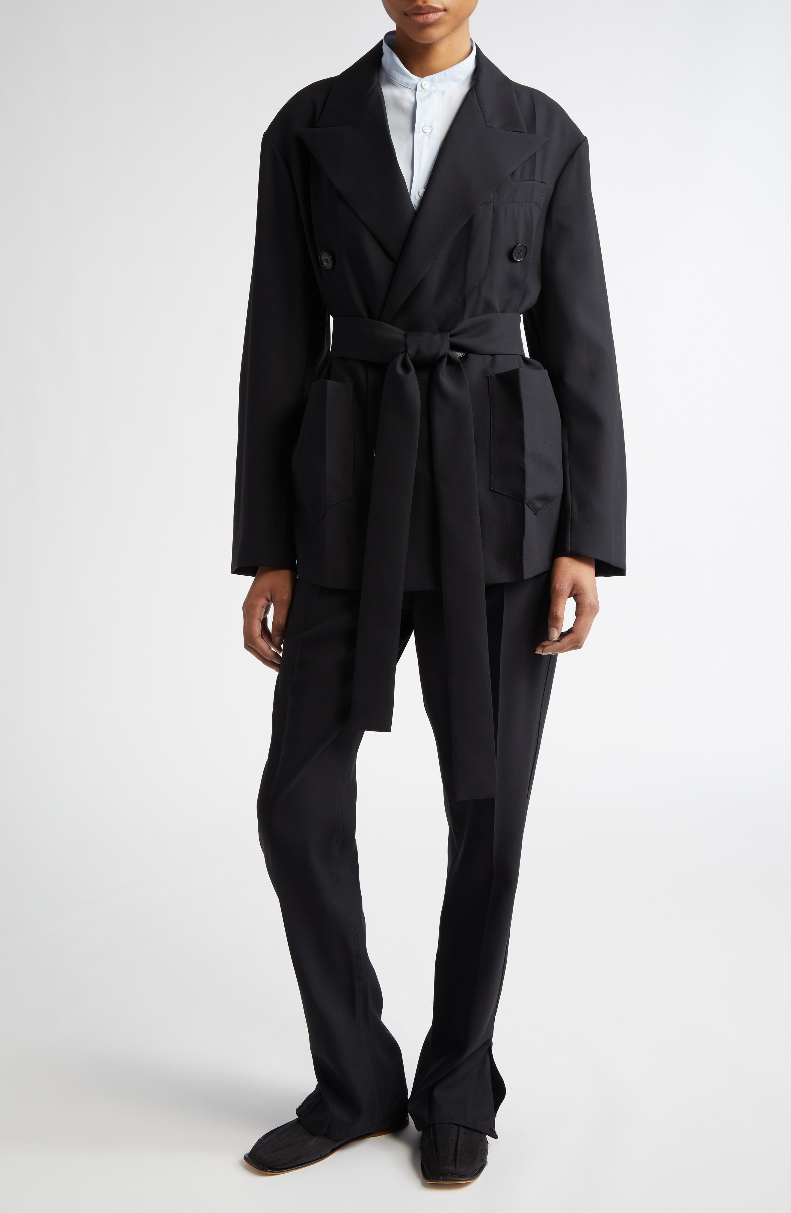 Origami Belted Virgin Wool Blend Jacket - image 2