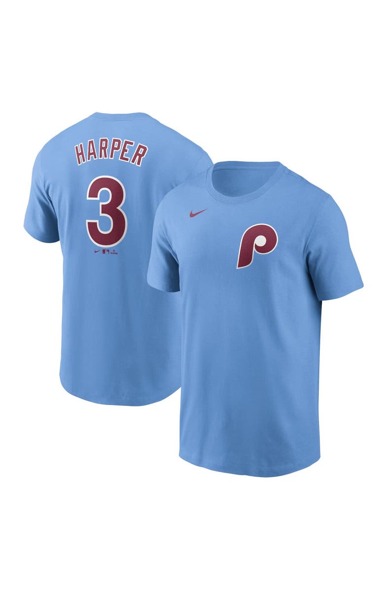 Nike Men's Nike Bryce Harper Light Blue Philadelphia Phillies Fuse Name & Number T-Shirt, Main, color, Light Blue