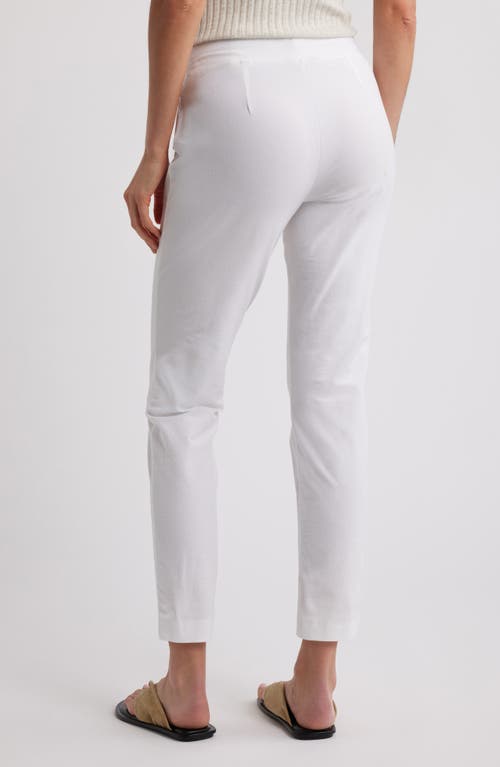 Eileen Fisher High Waist Slim Ankle Pants In White
