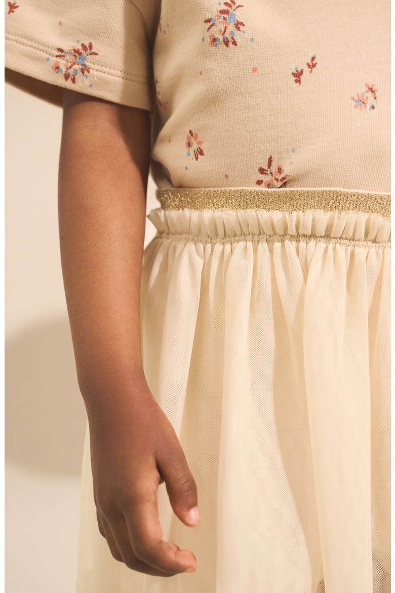 Kids' Floral Short Sleeve Sweater & Chiffon Skirt Set, Alternate, color, NEUTRAL
