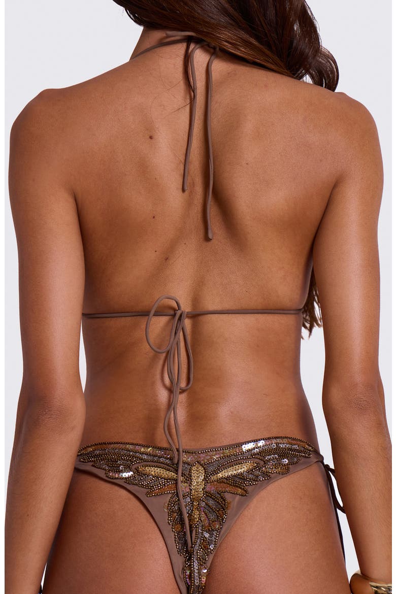 Alula Embellished Butterfly Bikini Bottoms, Alternate, color, GOLD