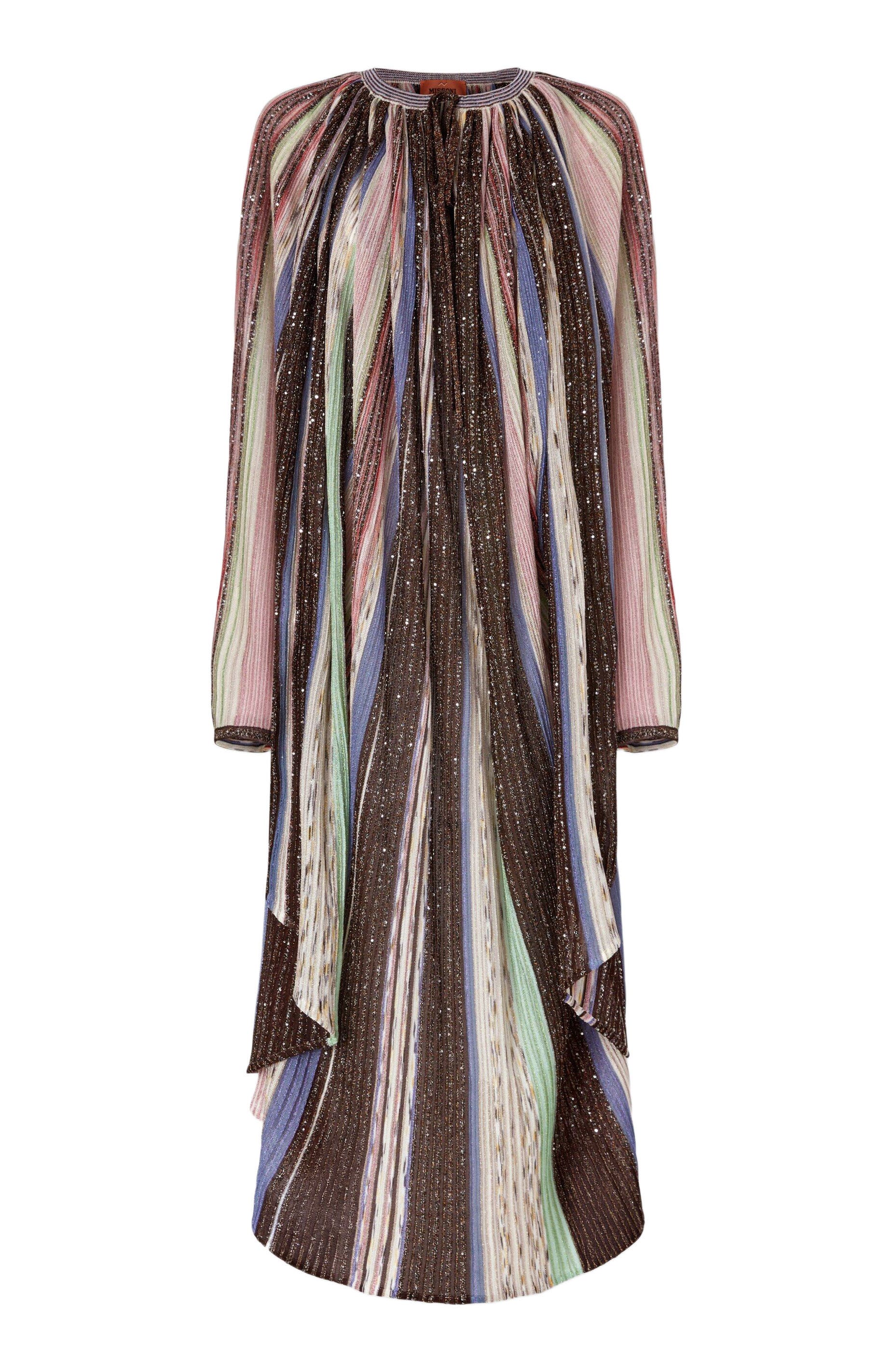 Long Cape-effect Caftan In Viscose Lame Blend - image 2