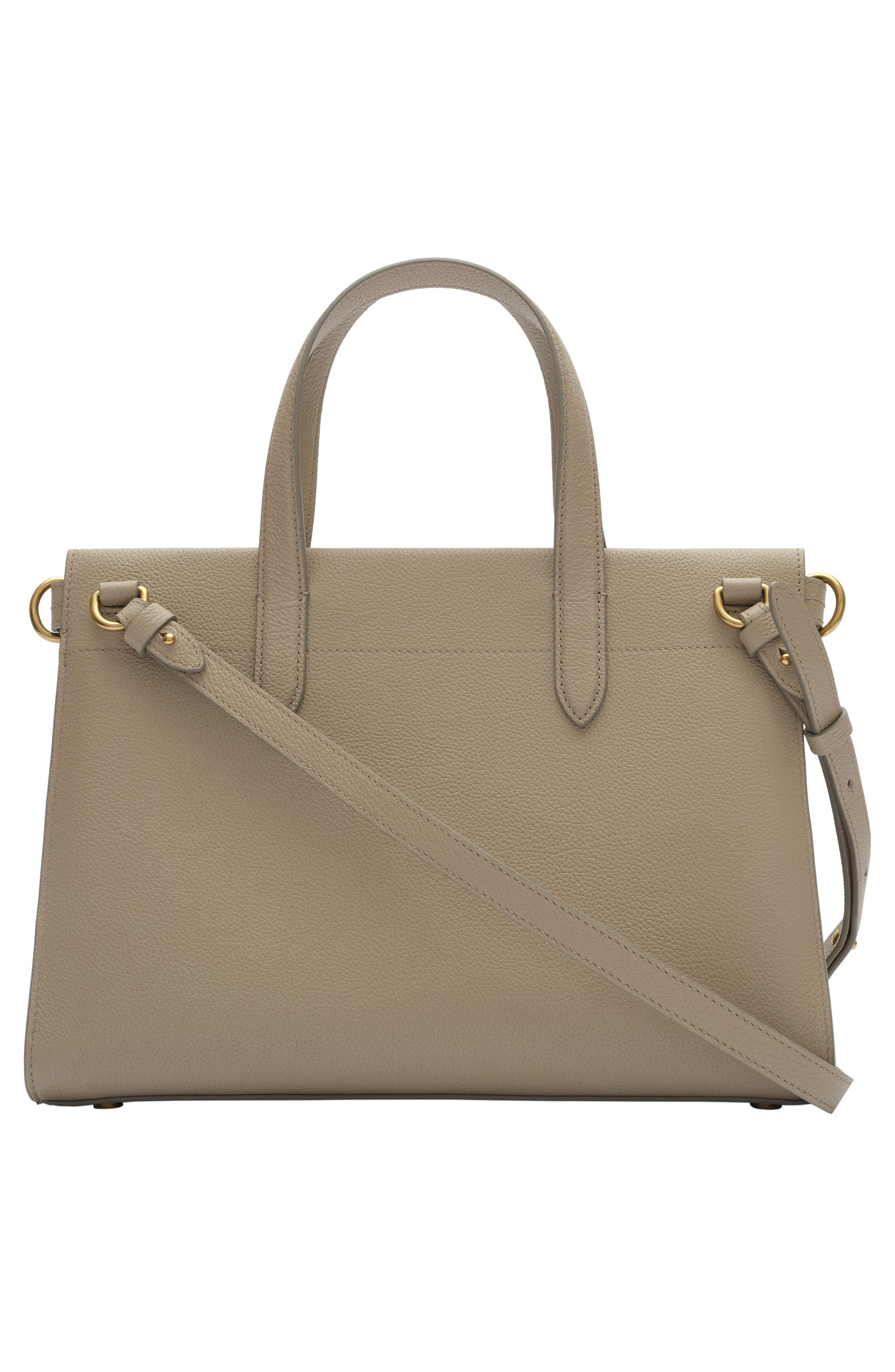 Small Cotswolds Leather & Check Canvas Tote, Alternate, color, MUSHROOM