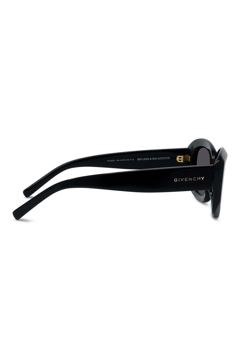 GV Day 54mm Geometric Sunglasses, Alternate, color, SHINY BLACK / SMOKE