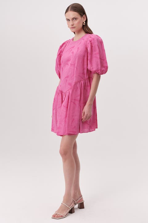 Crew Neck Open Back Mini Dress
