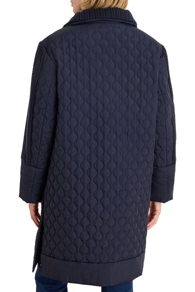 Mixed Media Quilted Puffer Parka, Alternate, color, DARK INDIGO