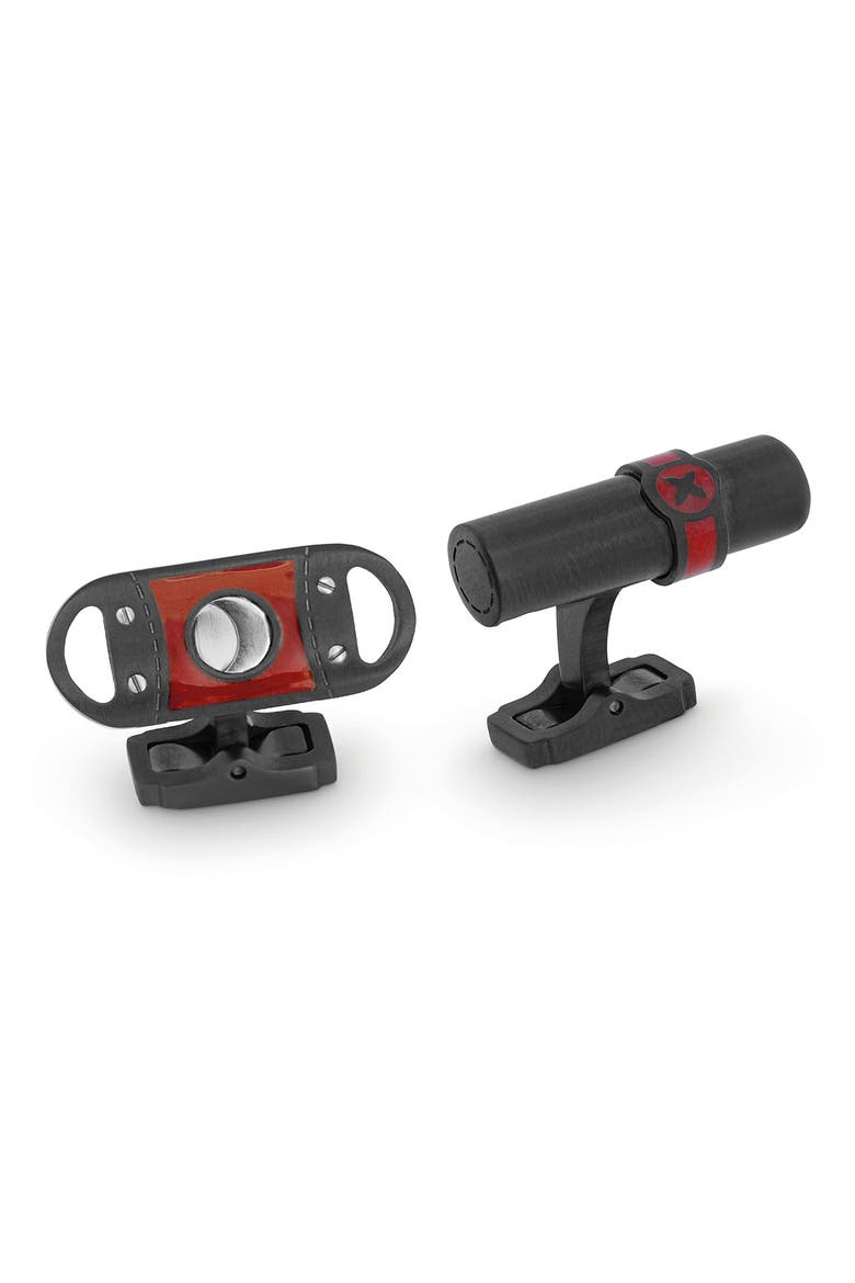 Cigar & Cutter Cuff Links, Main, color, RED