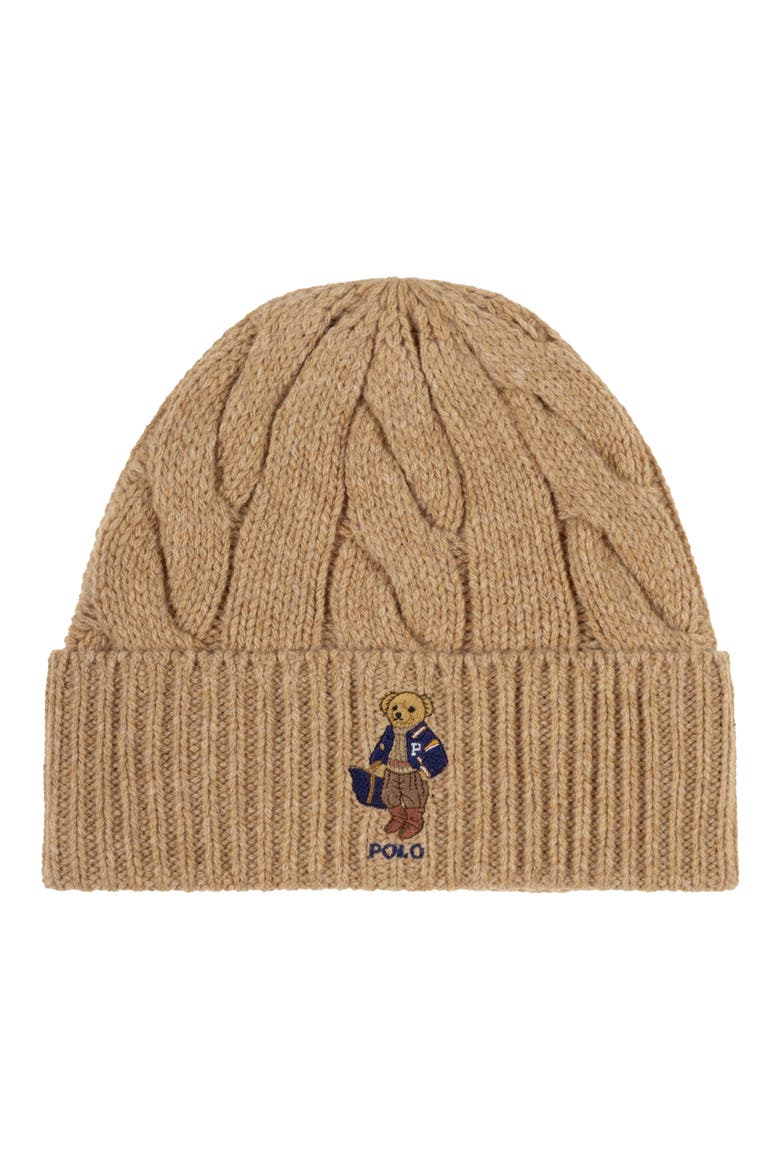 Bear Wool Blend Beanie, Main, color, CLASSIC CAMEL