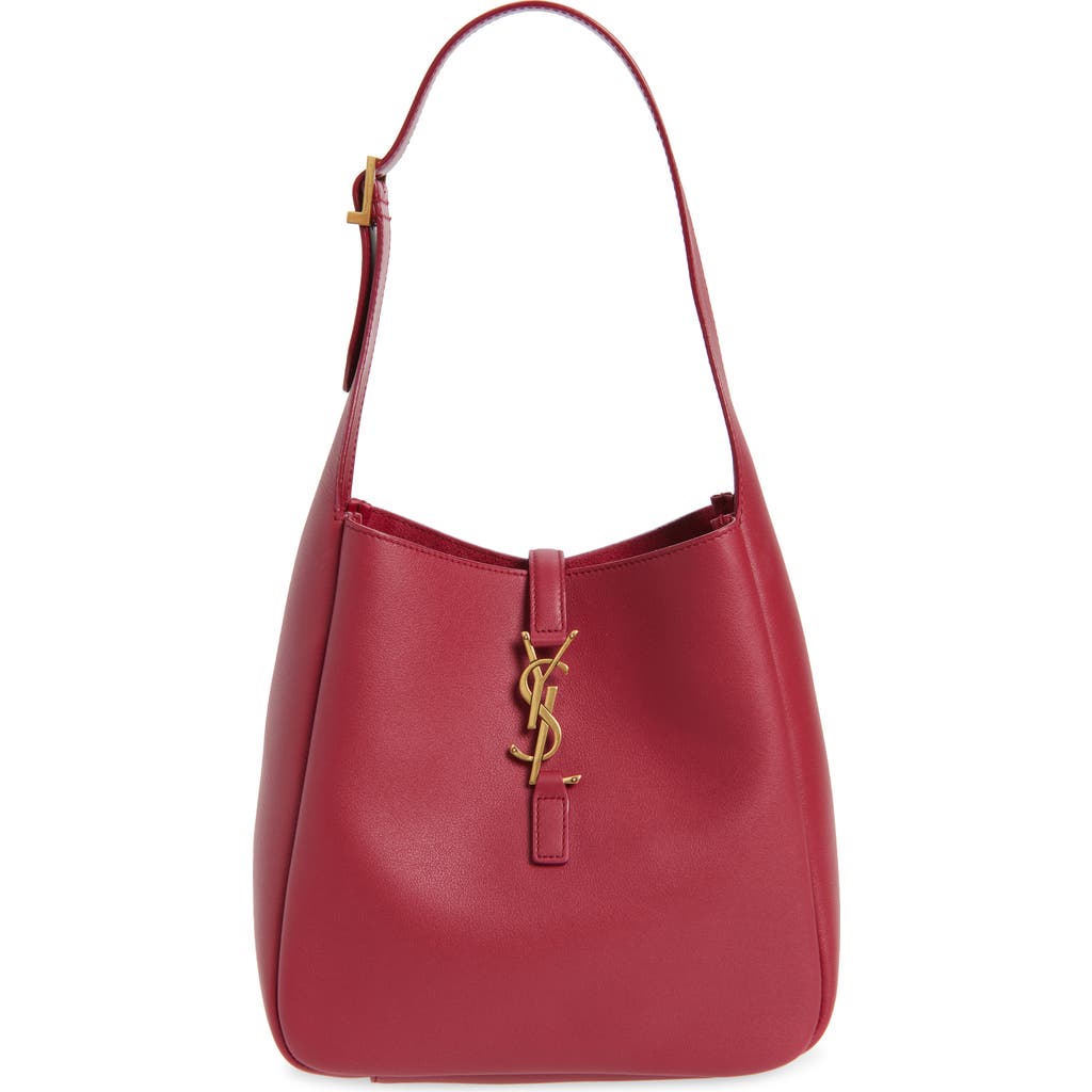 Saint Laurent Small Le 5 À 7 Leather Hobo In Pink
