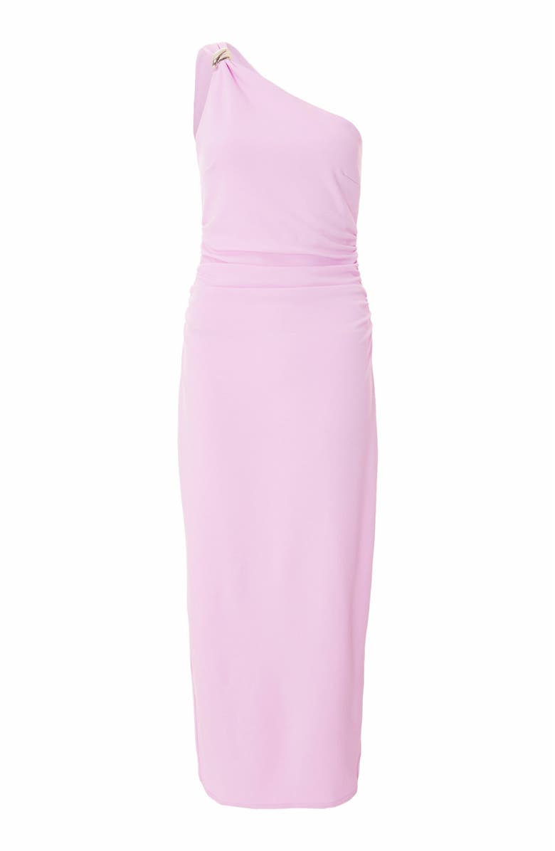 QUIZ Scuba Crepe One Shoulder Buckle Detail Maxi Dress, Alternate, color, 