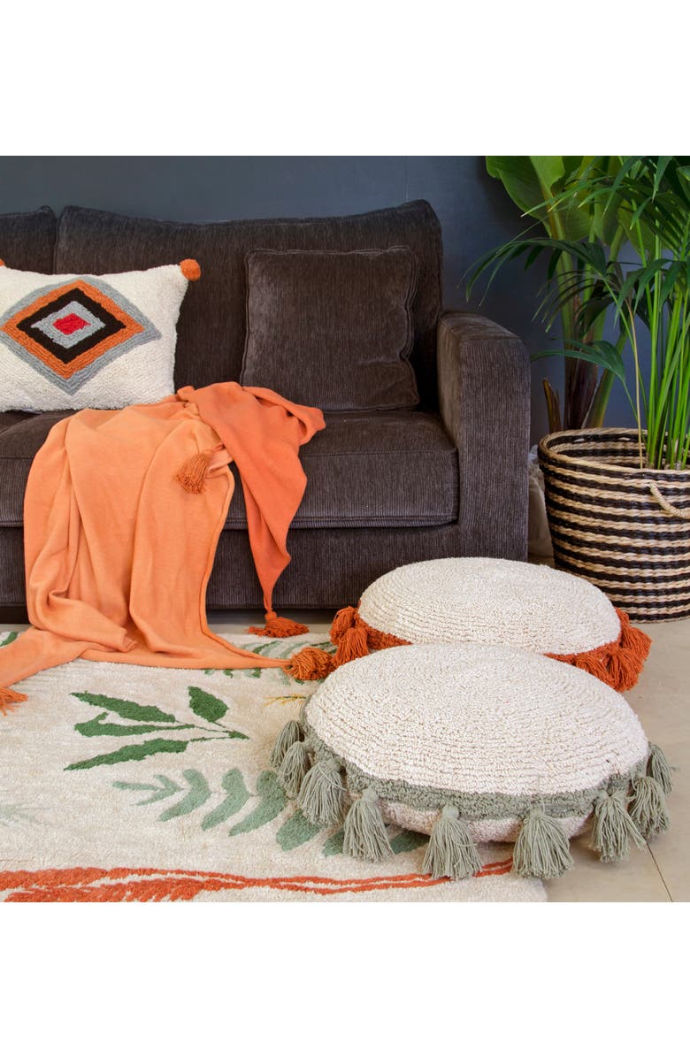 Lorena Canals Cushion Circle, Alternate, color, Natural, Medium Green