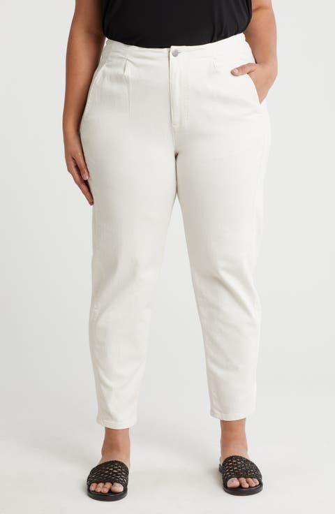 Stretch Organic Cotton Tapered Ankle Jeans (Plus)