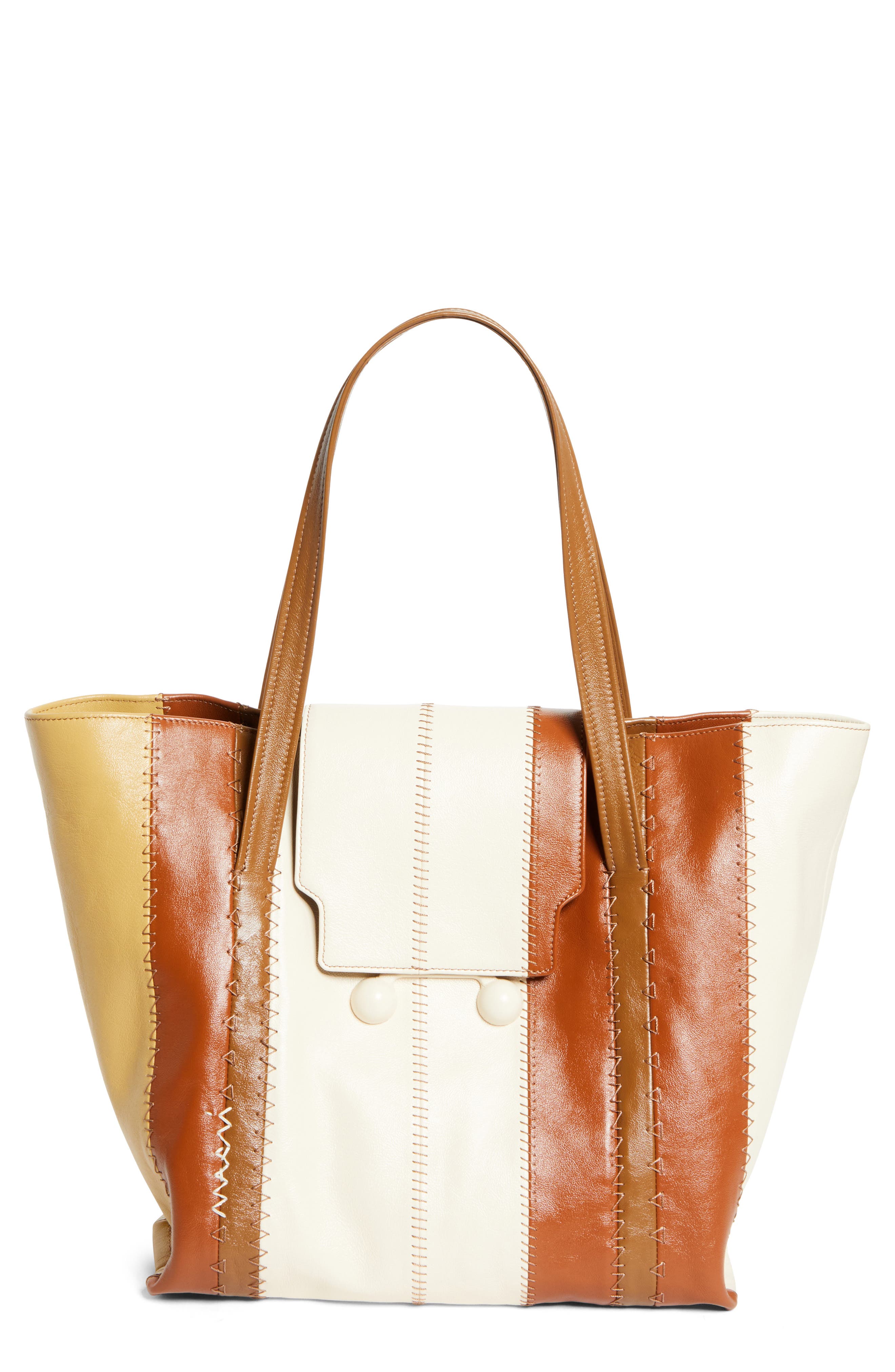 Marni Stripe Leather Tote, Main, color, 