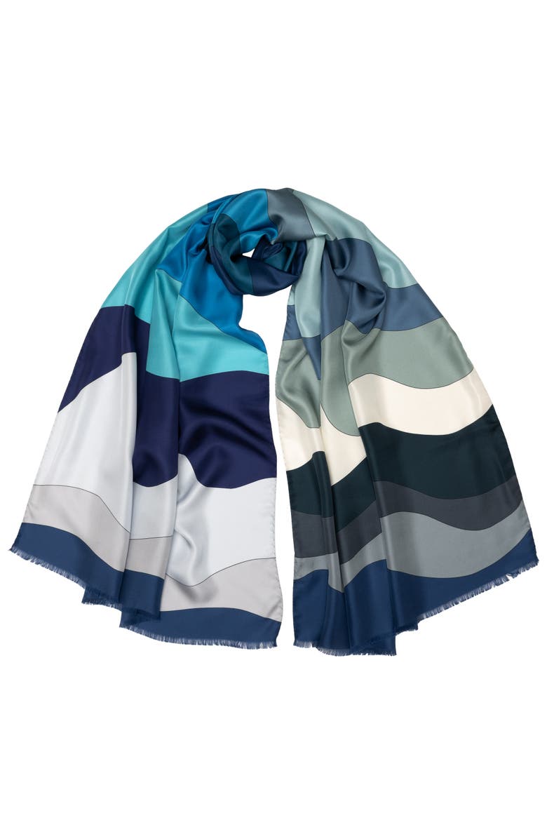 Elizabetta Onda - Silk Scarf Shawl, Main, color, Blue