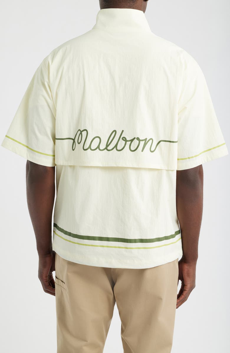 MALBON Playa Short Sleeve Half Zip Popover Windshirt, Alternate, color, Cream