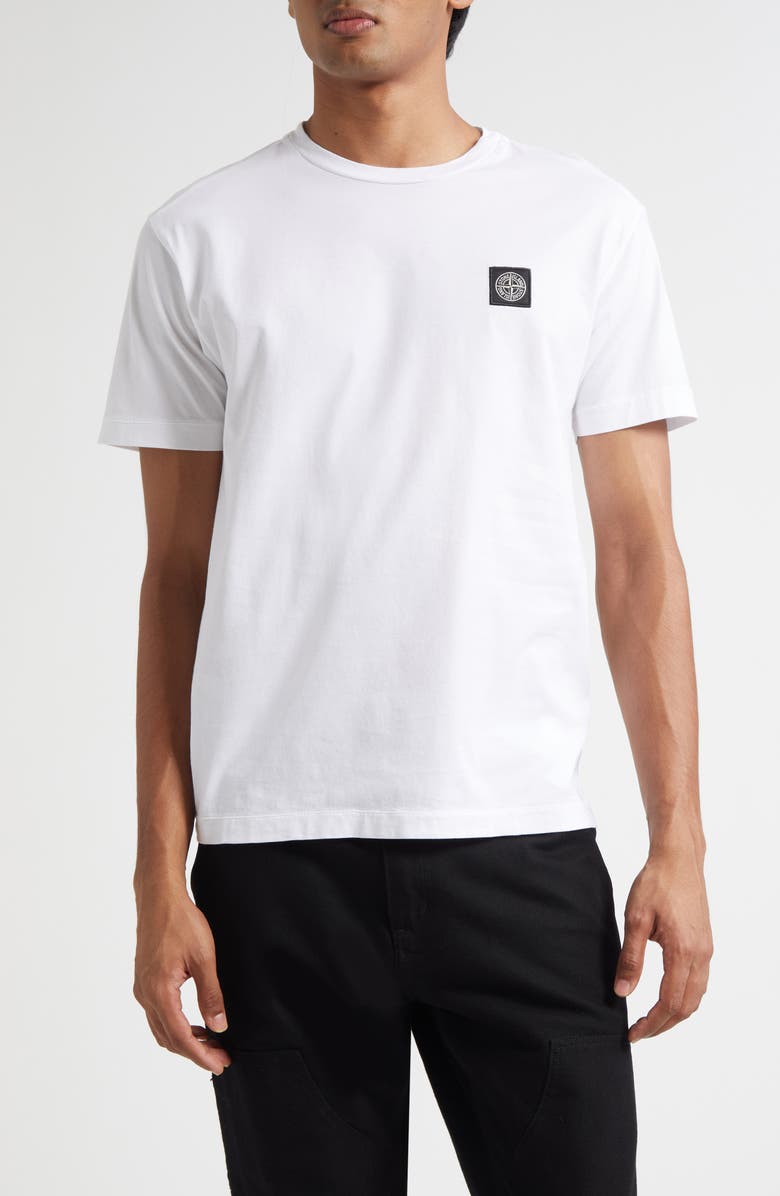 Stone Island Compass Logo Patch Short Sleeve T-Shirt, Main, color, V0001 White