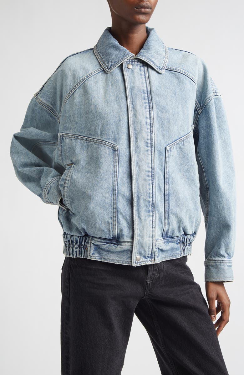 Saint Laurent Oversize Denim Jacket, Alternate, color, South Blue