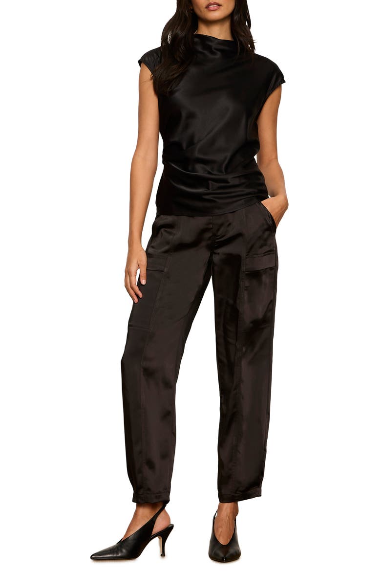 Nights With You Satin Top, Alternate, color, BLACK