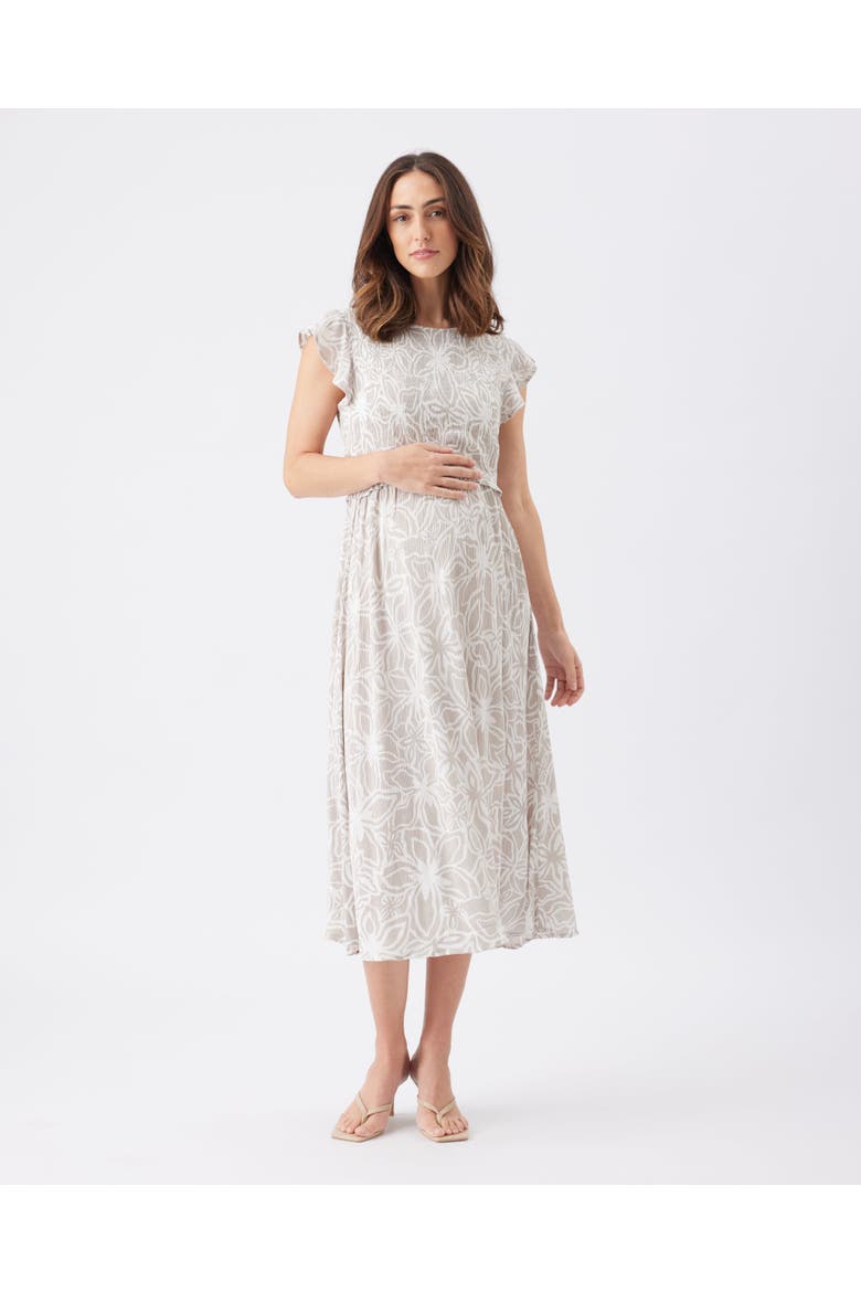 Alona Nursing Dress, Main, color, Sand / White