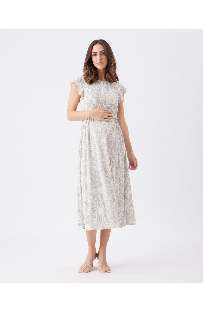 Ripe Maternity Alona Nursing Dress, Main, color, Sand / White