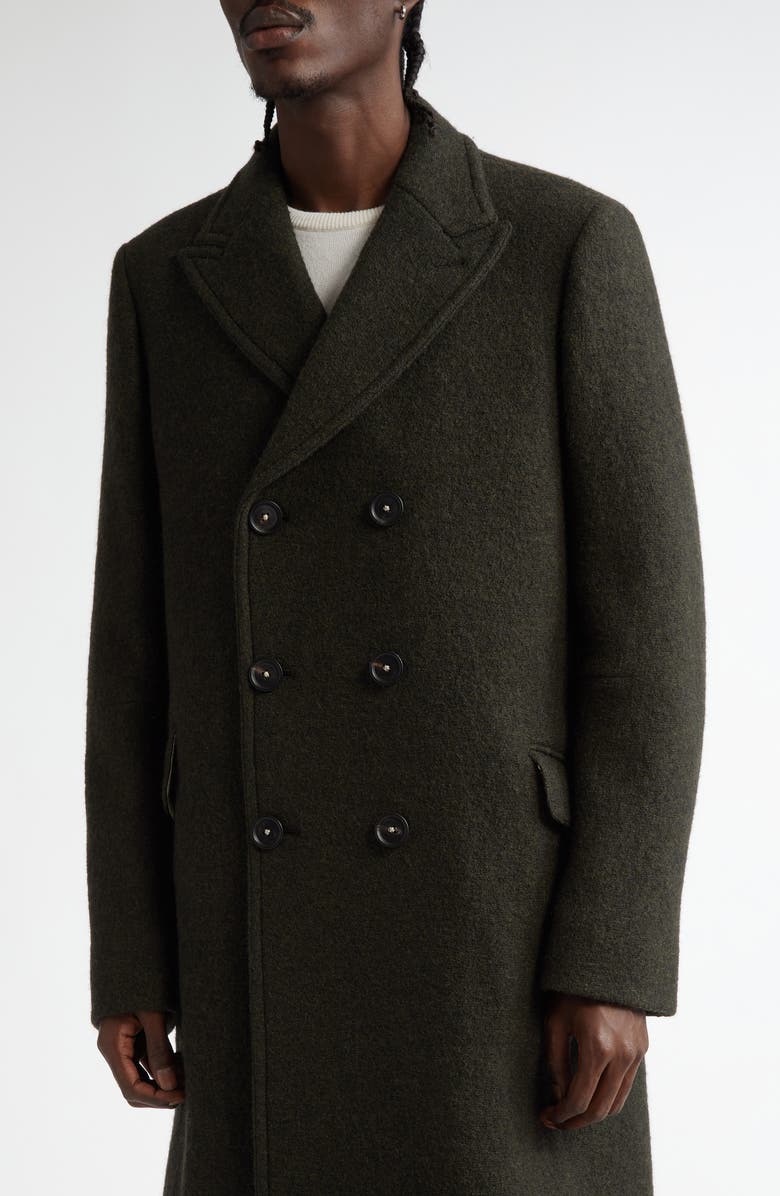 Massimo Alba Dodge Double Breasted Virgin Wool Coat, Alternate, color, Hunter