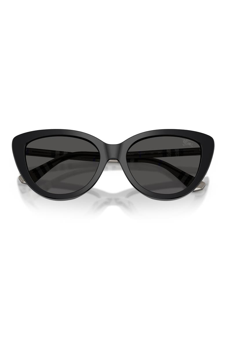 55mm Cat Eye Sunglasses, Alternate, color, BLACK/DARK GREY