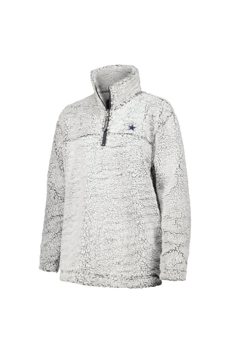 BOXERCRAFT Women's Gray Dallas Cowboys Sherpa Quarter-Zip Jacket, Alternate, color, 