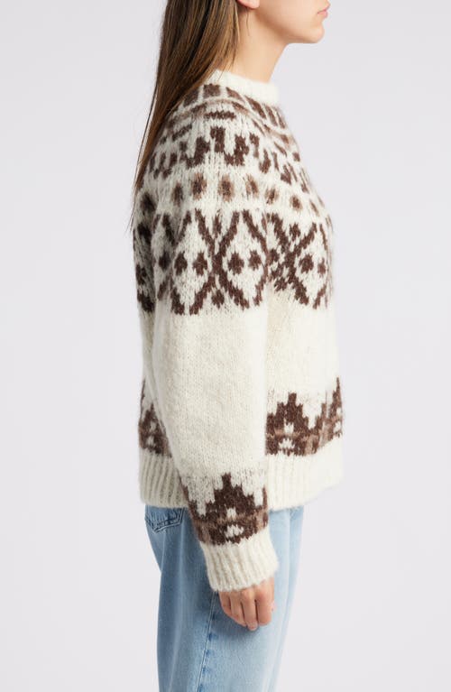 Frame Fair Isle Alpaca Blend Sweater In White