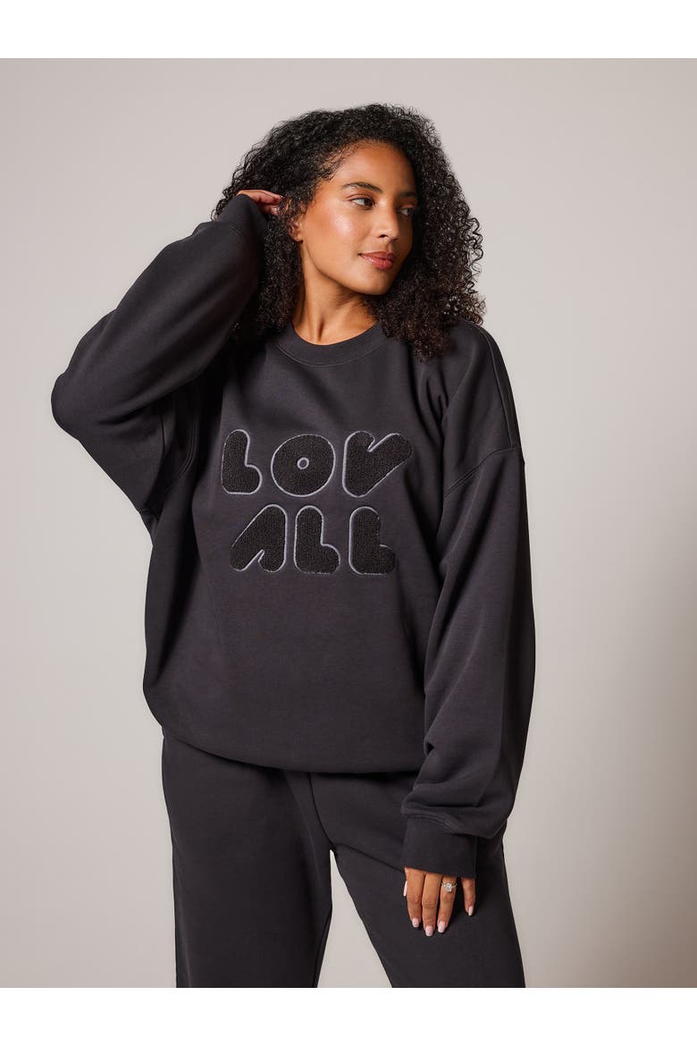 Oversized Long Sleeve Sweatshirt, Main, color, Shadow