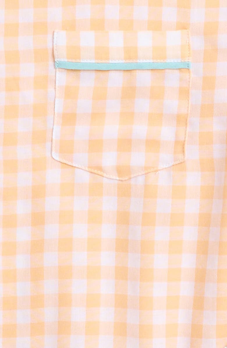 Nordstrom Kids' Gingham Two-Piece Short Pajamas, Alternate, color, White- Orange Gingham