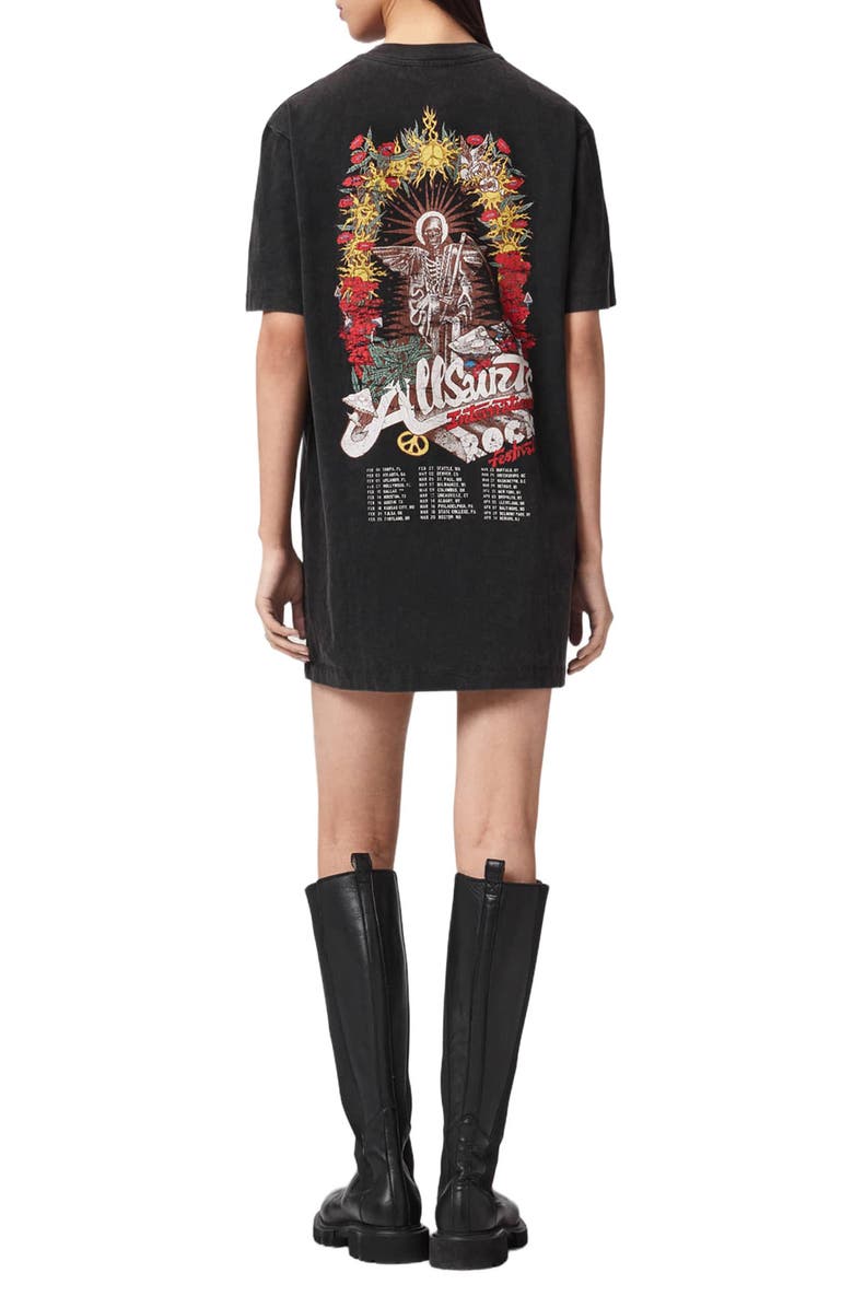 AllSaints Roque Graphic T-Shirt Dress, Alternate, color, 