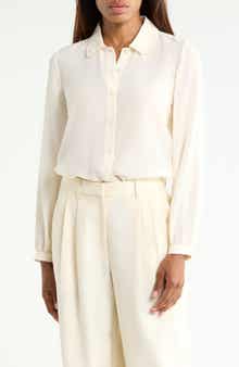 Prim Silk Button-Up Shirt