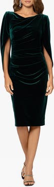 Betsy & Adam Capelet Velvet Sheath Dress
