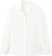 MANGO Embroidered Lace Inset Button-Up Shirt