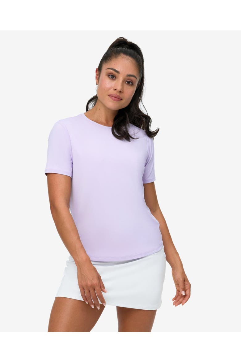 Women's Short Sleeve UV Protection Relaxed Crew Shirt, Alternate, color, Lavender