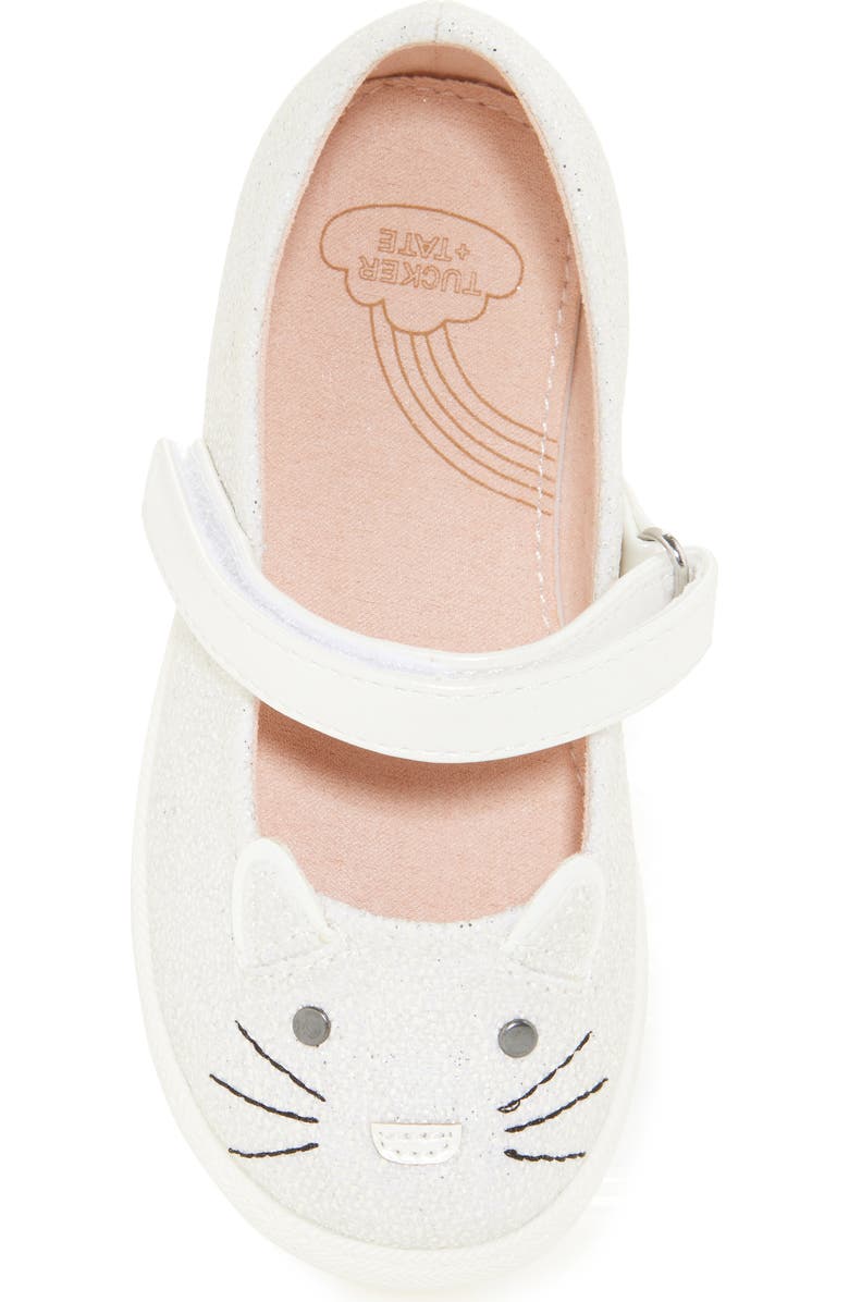 Tucker + Tate Kids' Kitty Cat Mary Jane, Alternate, color, White Shimmer