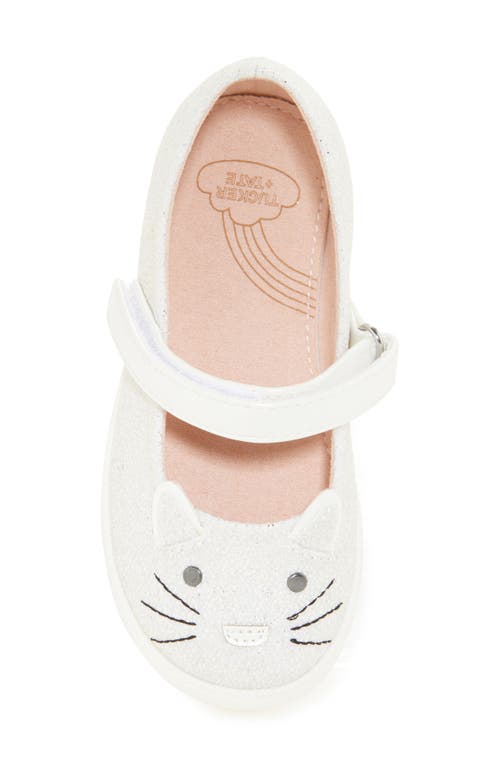 Tucker + Tate Kids' Kitty Cat Mary Jane In White Shimmer