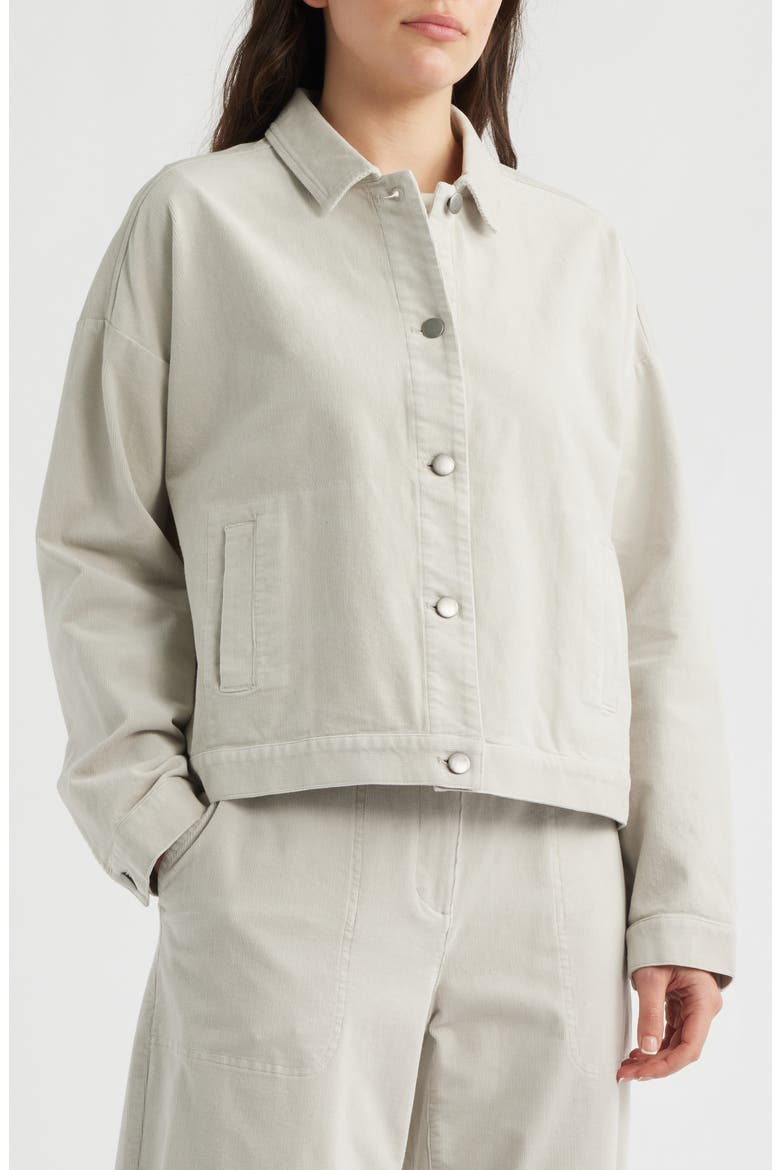 Classic Collar Stretch Organic Collar Corduroy Jacket, Alternate, color, CHALK